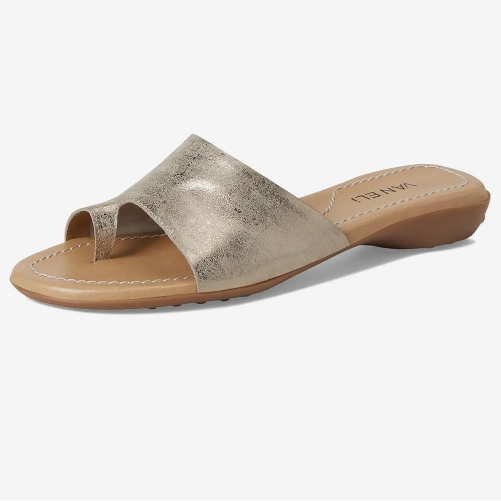 Vaneli Women's Gold Slide Sandals NWT - Picture 2 of 11
